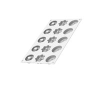 silikomart Danish Cookies XS 15 Moule monoportion en silicone platine avec 8 cavités de 15 ml pour mini biscuits, mousses, semi-froids et desserts de Noël, fabriqué en Italie