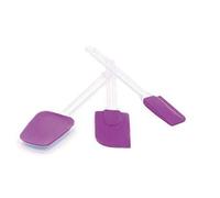 Silikomart | Ensemble de 3 Spatules Violettes en Silicone, 10 x 10 x 225 mm