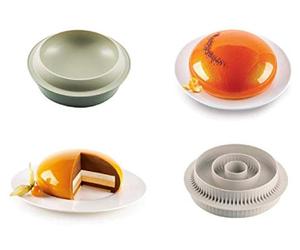 silikomart | Ensemble moderne de moules en silicone pour pâtisserie : GOCCIA + MULTI-INSERT RONDS, antiadhésifs, 2 pièces