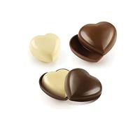 Silikomart | Kit 2 Moules en silicone THERMOFORMÉS, Forme Secret Love | 123 x 115 h 44mm + 93 x 99 h 36mm