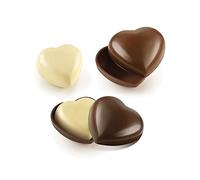 Silikomart | Kit 2 Moules en silicone THERMOFORMÉS, Forme Secret Love, Dimensions 123 x 115 h 44mm + 93 x 99 h 36mm