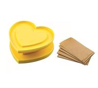 Silikomart | Kit For You, Dimensions 76 x 72 mm | Emporte-pièce en forme de cœur + 80 Feuilles de Papier, Couleur Jaune, Made in Italy