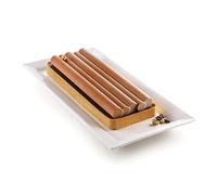 silikomart | Kit Tarte BAMBOO, Kit composition 1 Anneau microperforé en Tplus+, 1 Moule en Silicone, Tarte Decor, 250 x 90 mm - 265 x 105 mm, h 20 mm, Made in Italy