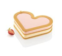 silikomart | Lot de 3 Kits Love Story, Set Gâteau Cœur avec Emporte-pièce + 2 Moules Décoratifs, Emporte-pièce Double, 210 x 173 mm, h 18 mm, Volume 0,412 ml, Made in Italy