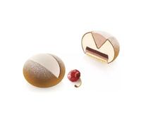 Silikomart Maritozzo 135 Moule monoportion en silicone Platinum avec 6 cavités de 117 ml et insert 12 cavités de 20 ml pour mousse, semi-froides et entremets, fabriqué en Italie