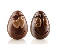 silikomart | Moule à Chocolat Thermoformé réutilisable SMILING EGGS | Forme Smiley Face, 77 x 108 h 82 mm, Lot de 1 Moule à Chocolat pour Oeufs, Fabriqué en Italie