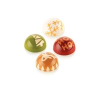 Silikomart Moule à chocolats Semisfera 01 & Choco Stamp B - Demi-sphère Ø | Lot de 24 moules en Tritan avec 4 tampons en silicone pour chocolats décorés, accessoires professionnels pour chocolats