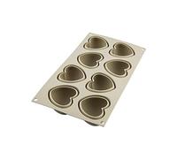 silikomart | Moule à gâteau en silicone CUORICINO, antiadhésif, 8 petits cœurs, Lot de 1 moule à gâteau, Design 3D, 65 x 65 h 39 mm, Volume 768 ml, Made in Italy, Gris