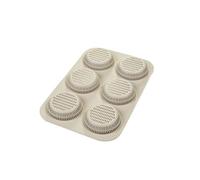 Silikomart Moule à snack BURGER BREAD en silicone antiadhésif 6 pains Ø80×20 mm Made in Italy