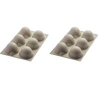 silikomart | Moule en silicone pour Monoportions LEMON DELIZIA, anti-adhérent, 6 Monoportions, Lot de 2 Moule à gâteau, Design 3D, 85 x 59 h 42 mm, Volume 636 ml, Made in Italy