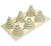 silikomart | Moule en silicone pour Monoportions SOFFICE INCANTO, Anti-adhérent, 6 Monoportions, Lot de 1 Moule à gâteau, Design 3D, Ø 60 h 70 mm, Volume 600 ml, Made in Italy