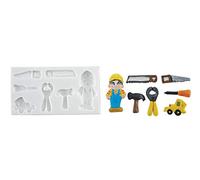 Silikomart | Moule en Silicone pour Pâte à Sucre WORKER MAN, Moule pour Décorations de Gâteau, Thème Prince, Dimensions 156 x 76 x 24 mm,