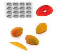 SILIKOMART Moule Fruit Réaliste Mangue Coupe- 6x4cm H.3,5cm Silicone 36.492.8