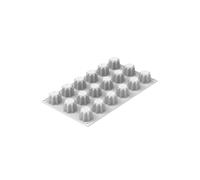 silikomart Pandoro XS 18 Moule monoportion en silicone platine avec 8 cavités de 18 ml pour mini pandori, mousse, semi-froids et desserts de Noël, fabriqué en Italie