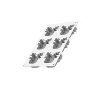 silikomart Rudolf Moule monoportion en silicone platine avec insert pour base, 2 pièces pour mousse, semi-froides et entremets de Noël, fabriqué en Italie