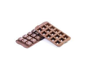 silikomart | SCG02 Moule en Silicone pour chocolats CUBO, antiadhésif, 15 chocolats, Pack de 1 Moule pour sucreries, Easy Choc 3D, 26 x 26 mm, h 18 mm, Made in Italy