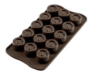 silikomart | SCG04 Moule en Silicone pour chocolats VERTIGO, antiadhésif, 15 chocolats, Lot de 1 Moule pour sucreries, Easy Choc 3D, Ø 28 h 20 mm, Made in Italy