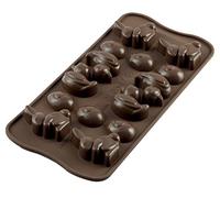 silikomart | SCG05 Moule en silicone pour chocolats de Pâques, antiadhésif, moule à canard, lapin et oeufs de Pâques, Lot de 1 Moule à gâteau, Easy Choc, 30 x 43 mm, h 16 mm, Made in Italy