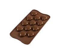 silikomart | SCG48 Moule en Silicone pour chocolats MY LOVE, 31 mm x 30 mm | 12 chocolats, Easy Choc, h 15 mm, Volume 96 ml, antiadhésif, paquet de 1 Moule pour sucreries, Made in Italy