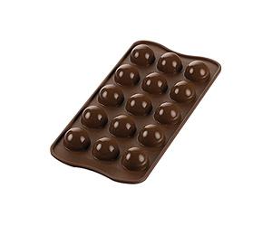 silikomart | SCG50 Moule en silicone pour chocolats TARTUFINO, Ø 25 h 22 mm | 15 Tartufini, Easy Choc 3D, antiadhésif, Lot de 1 Moule pour bonbons, Made in Italy