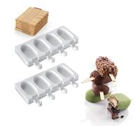 Silikomart - SET 2 MINI CLASSIC GEL01M - MOULES EN SILICONE PLATINUM EASY CREAM, Blanc