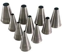 Silikomart | Set de 10 embouts en acier inoxydable pour la décoration, embout rond, tailles de Ø 4 à Ø 15 mm