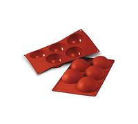 silikomart | SF001 Moule en silicone pour Monoportions SEMISFERA, anti-adhérent, 5 cavités, Lot de 1 Moule à gâteau, Ø 80, h 40 mm, Made in Italy