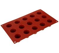 silikomart | SF0019 Moule en Silicone pour BABÀ Monoportions, antiadhésif, 15 cavités, Lot de 1 Moule à gâteau, Ø 35 h 38 mm, Made in Italy, Terre Cuite