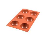 Silikomart – Moule silicone SF002 Semisfera, anti-adhérent, 6 cavités ø70×35 mm, Rouge brique