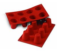 silikomart | SF0021 Moule en Silicone pour BABÀ Monoportions, 8 cavités | anti-adhérent, 1 Moule à gâteau, Ø 55 h 60 mm, Made in Italy