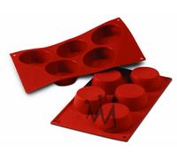 silikomart | SF0024 Moule en Silicone pour MUFFIN Monoportions, Antiadhésif, 5 cavités, Lot de 1 Moule à gâteau, Ø 81 h 32 mm, Made in Italy