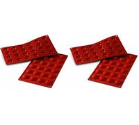 silikomart | SF006 Moule en silicone pour Monoportions SEMISFERA, anti-adhérent, 24 cavités, Lot de 2 Moule à gâteau, ø 30 h 15 mm, Made in Italy
