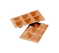 silikomart | SF006 Moule en Silicone pour PYRAMID Monoportions, antiadhésif, 6 cavités, Lot de 1 Moule à gâteau, 71 x 71 h 40 mm, Made in Italy