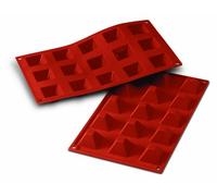 silikomart | SF008 Moule en Silicone pour PYRAMID Monoportions, antiadhésif, 15 cavités, Lot de 1 Moule à gâteau, 36 x 36 h 22 mm, Made in Italy