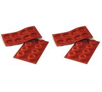 silikomart | SF011 Moule en Silicone pour Monoportions SAVARIN, antiadhésif, 8 cavités, Lot de 2 Moule à gâteau, Ø 65 h 21 mm, Made in Italy
