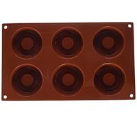 silikomart | SF012 Moule en Silicone pour Monoportions SAVARIN, anti-adhérent, 6 cavités, Lot de 1 Moule à gâteau, Ø 72 h 23 mm, Made in Italy, Terre Cuite