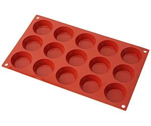 silikomart | SF014 Moule en Silicone pour TARTELLETTA Monoportions, antiadhésif, 15 cavités, Lot de 1 Moule à gâteau, Ø 50 h 15 mm, Made in Italy