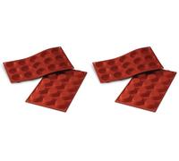silikomart | SF014 Moule en Silicone pour TARTELLETTA Monoportions, antiadhésif, 15 cavités, Lot de 2 Moule à gâteau, Ø 50 h 15 mm, Made in Italy