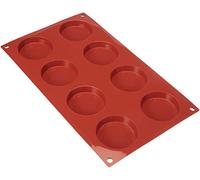 silikomart | SF029 Moule en silicone pour monoportions florentines, antiadhésif, 8 monoportions, Lot de 1 Moule à gâteau, Ø 60 h 12 mm, Made in Italy