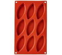 silikomart | SF039 Moule en Silicone pour BARCHETTA Monoportions, antiadhésif, 9 Monoportions, Lot de 1 Moule à gâteau, 100 x 44 mm, h 15 mm, Made in Italy