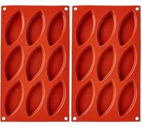 silikomart | SF039 Moule en Silicone pour BARCHETTA Monoportions, antiadhésif, 9 Monoportions, Lot de 2 Moule à gâteau, 100 x 44 mm, h 15 mm, Made in Italy