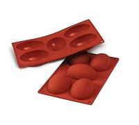 silikomart | SF041 Moule à œuf en silicone pour monoportions, antiadhésif, 5 cavités, paquet de 1 Moule à gâteau, 102 x 73 mm, h 36 mm , Made in Italy