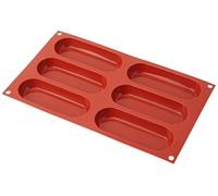 silikomart | SF103 Moule en silicone pour monoportions, 12,7 x 4,1 cm 1,7 h | 6 cavités, antiadhésif, Lot de 1 Moule à gâteau