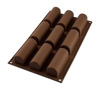 silikomart | SF130 Moule en silicone pour MIDI BÛCHE Monoportions, antiadhésif, 9 Monoportions, Lot de 1 Moule à gâteau, 84 x 32 mm, h 35 mm, Made in Italy