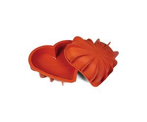 silikomart | SFT211 Moule en Silicone LOVE, anti-adhérent, Lot de 1 Moule à gâteau avec anneau de sécurité, 205 x 186 mm, h 54 mm, Volume 1,1 l, Made in Italy
