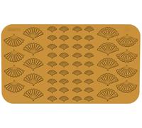 Silikomart Tapis en silicone professionnel avec 4 tailles de cavité en forme d'éventail, moule décoratif pour chocolat et pâte à cigarette, 29,8 x 19,3 cm, fabriqué en Italie