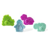 silikomart Wonder Cakes by 70.120.99.0069 Lot de 4 Découpoirs en Plastique Thème Animaux, Vert/Blue Clair/Fuchsia, 5,5 x 12 x 12 cm