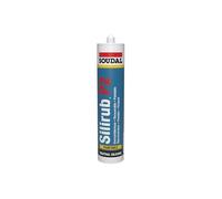 Silirub P2 - Mastic silicone neutre construction et vitrage - Soudal - Cartouche de 310 ml Blanc crème