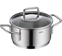 Silit Extra Cook - Casserole 16 cm avec couvercle en verre - Graduation intérieure - Large bord verseur - Acier inoxydable Crominox de qualité supérieure - Passe au lave-vaisselle - Petite casserole