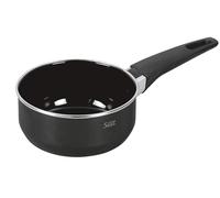 Silit Modesto Line casserole 16 cm sans couvercle, petite casserole 1,3 l, pot à lait induction, petite casserole, céramique fonctionnelle Silargan, noir